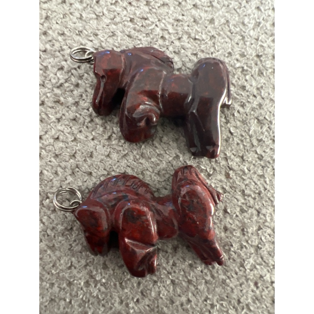 Artistic Red Horse Stone Pendants